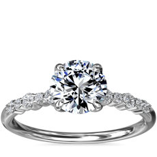 Crescendo Petite Diamond Engagement Ring in 14k White Gold (1/6 ct. tw.)